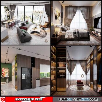 Apartment - Sketchup Interior Scene By Quoc Anh