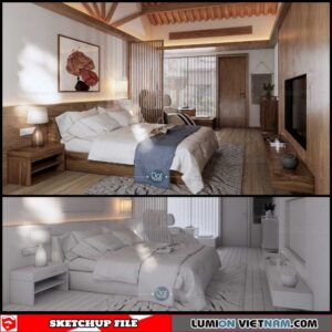 Bedroom - Sketchup Interior Scene By DatHouzz