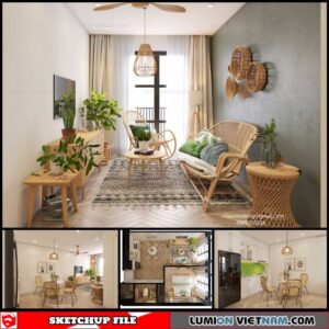 Apartment - Sketchup Interior Scene By Dang Viet Chau