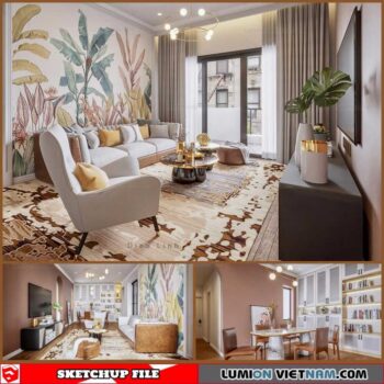 Apartment - Sketchup Interior Scene By Dieu Linh