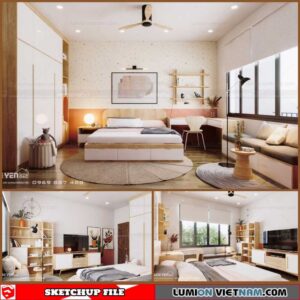 Bedroom - Sketchup Interior Scene By Nguyen Xuan Vinh