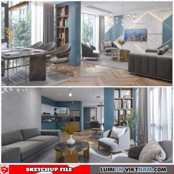 Living room - Sketchup Interior Scene By Tran Thien Hiep