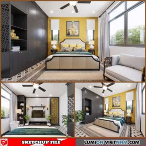 Bedroom - Sketchup Interior Scene By Nguyen Xuan Vinh