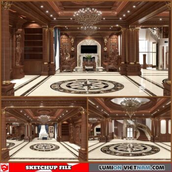 Living room - Sketchup Interior Scene By Tran The Tuan