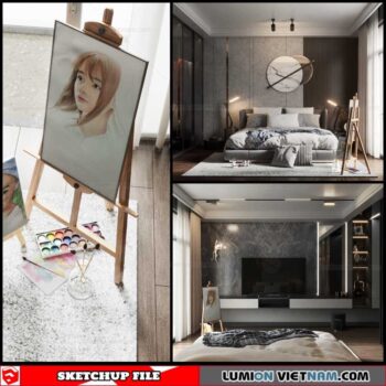 Bedroom - Sketchup Interior Scene By Dinh Huy