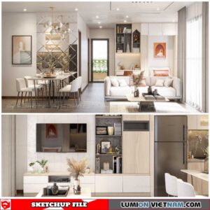 Living room - Sketchup Interior Scene By Quang Sang