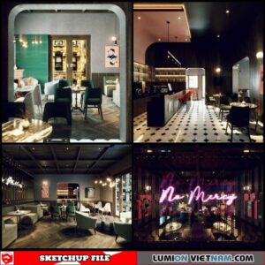 Coffee room - Sketchup Interior Scene By Hoang Anh