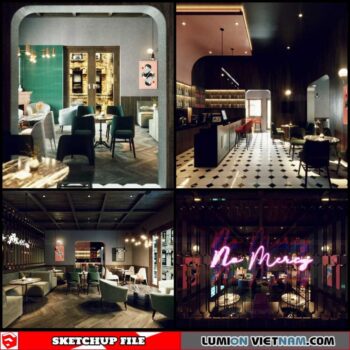 Coffee room - Sketchup Interior Scene By Hoang Anh