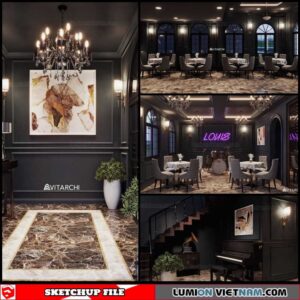 Bar - Sketchup Interior Scene By Hachiko Vu