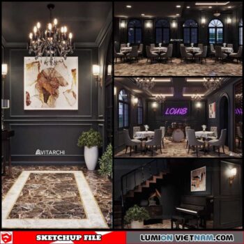 Bar - Sketchup Interior Scene By Hachiko Vu