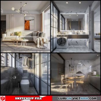 Apartment - Sketchup Interior Scene By Dieu Linh