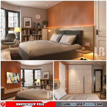 Bedroom - Sketchup Interior Scene By Gia Khanh