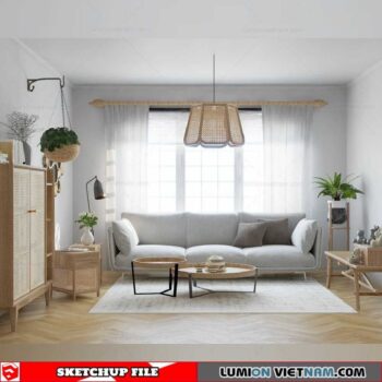 Living room - Sketchup Interior Scene By Doan Anh