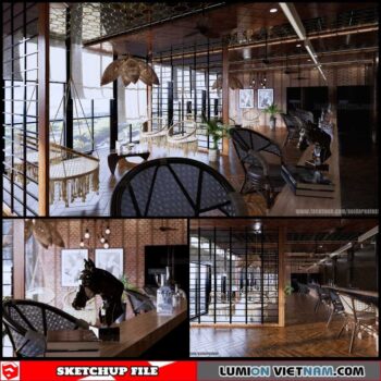 Coffee room - Sketchup Interior Scene By Soi