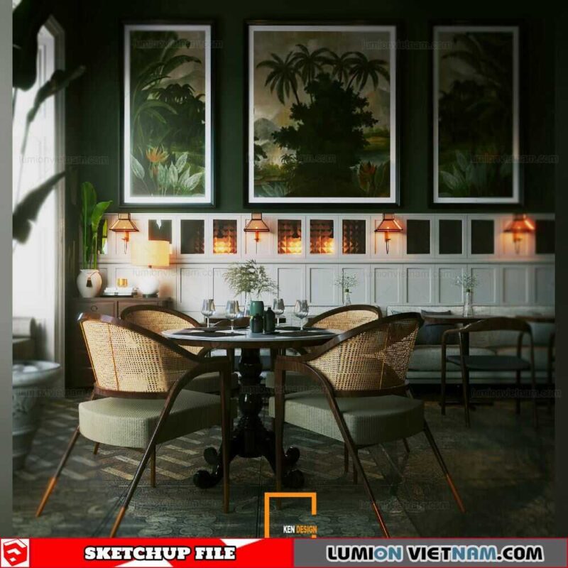 Living room - Sketchup Interior Scene By Tan Au