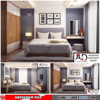 Bedroom - Sketchup Interior Scene By Architect Dose