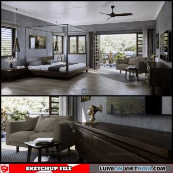 Bedroom - Sketchup Interior Scene By DatHouzz