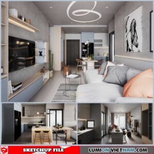 Living room - Sketchup Interior Scene By Pham Bao Toan