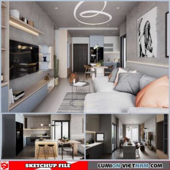 Living room - Sketchup Interior Scene By Pham Bao Toan