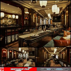 Restaurant - Sketchup Interior Scene By Nguyen Truong