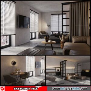 Apartment - Sketchup Interior Scene By Trong Thanh