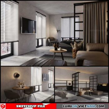 Apartment - Sketchup Interior Scene By Trong Thanh