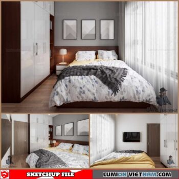 Bedroom - Sketchup Interior Scene By Hoang Thang