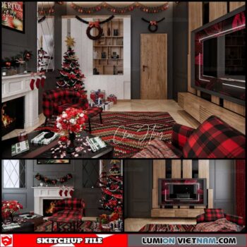 Living room - Sketchup Interior Scene By Ben Quoc