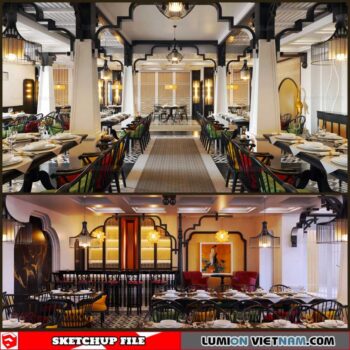 Restaurant - Sketchup Interior Scene By Truong LV