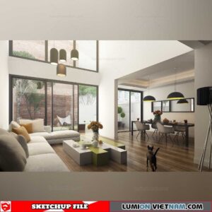 Living room - Sketchup Interior Scene By Dong Nguyen Van