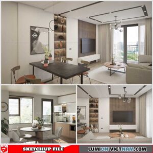Kitchenroom - Sketchup Interior Scene By Quoc Anh