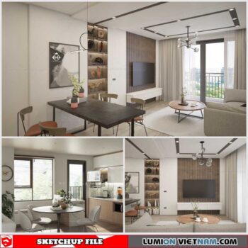 Kitchenroom - Sketchup Interior Scene By Quoc Anh