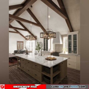 Kitchenroom - Sketchup Interior Scene By Long Nhat