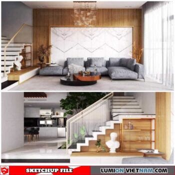 Living room - Sketchup Interior Scene By