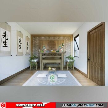Altar Room - Sketchup Interior Scene By Hoang Nhat Long