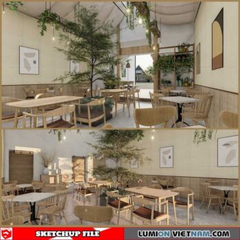 Coffee room - Sketchup Interior Scene By Phu Nguyen