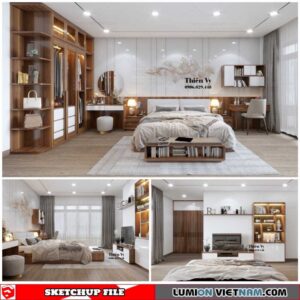 Bedroom - Sketchup Interior Scene By Thien Vy