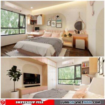 Bedroom Girl - Sketchup Interior Scene By Pham Dinh Kham