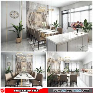 Kitchenroom - Sketchup Interior Scene By Lam Tri Phu