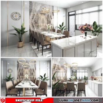 Kitchenroom - Sketchup Interior Scene By Lam Tri Phu