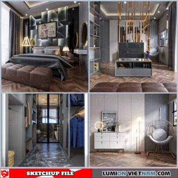 Bedroom - Sketchup Interior Scene By Quoc Trung