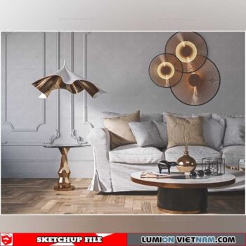 Living room - Sketchup Interior Scene By Tung Nguyen