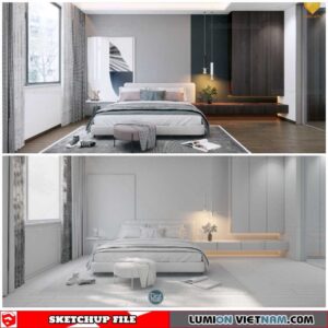 Bedroom - Sketchup Interior Scene By Dathouzz