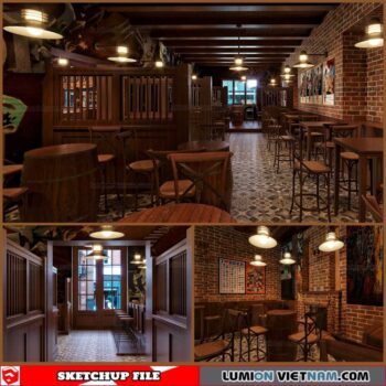 Coffee room - Sketchup Interior Scene By Quoc Trung