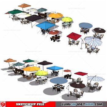 Outdoor Table and Chairs - Sketchup Models