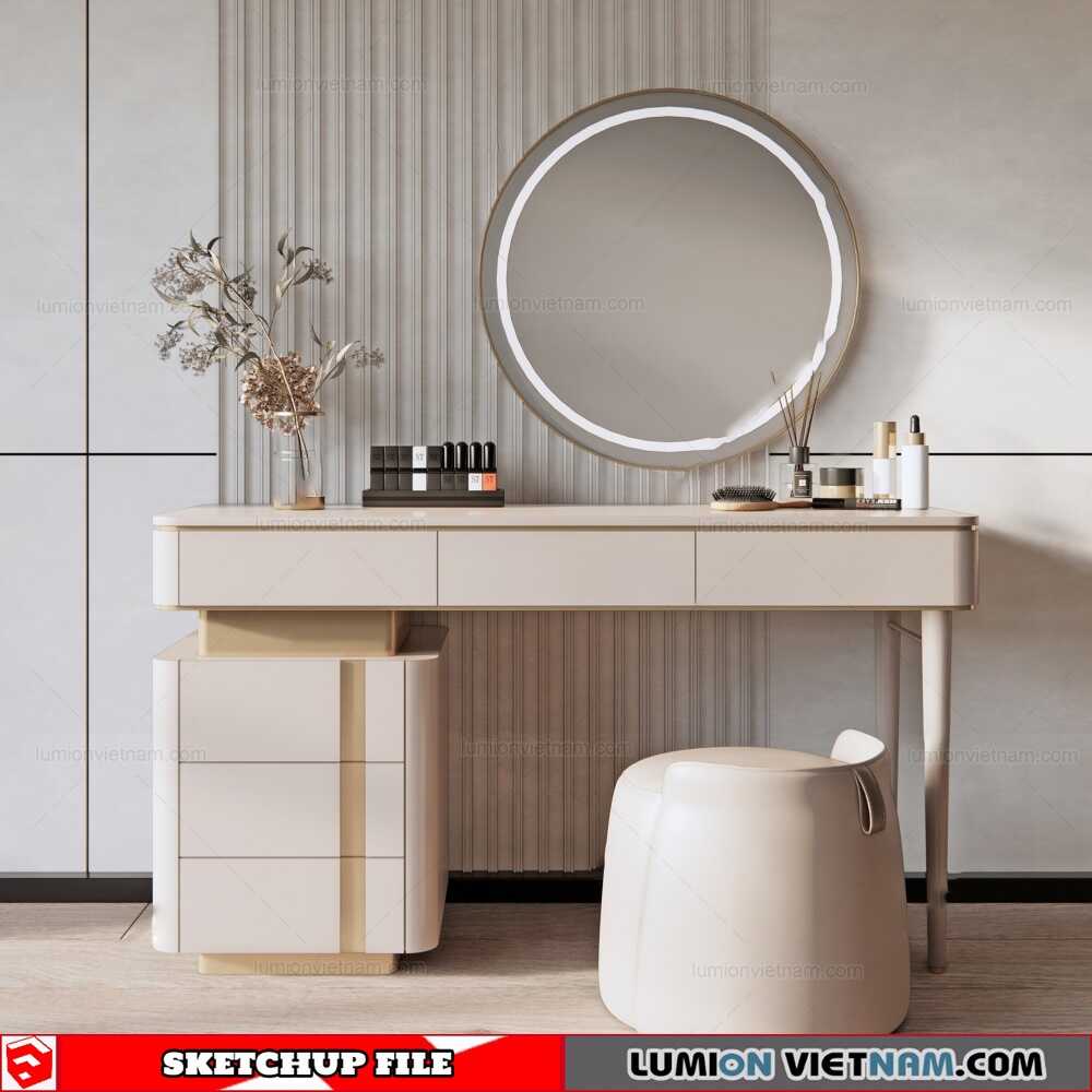 220510-Makeup-Table-(10)-Sketchup-Models