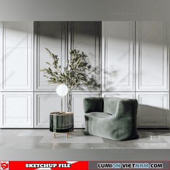 Soft Pouf Chair - Sketchup Models By Dinh Thanh