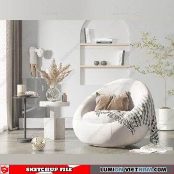 Soft Pouf Chair - Sketchup Models By Dinh Thanh