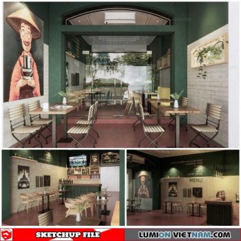 Coffee room - Sketchup Interior Scene By Manh Kieu