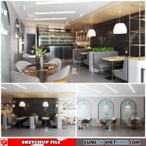 Coffee room - Sketchup Interior Scene By Ha Anh
